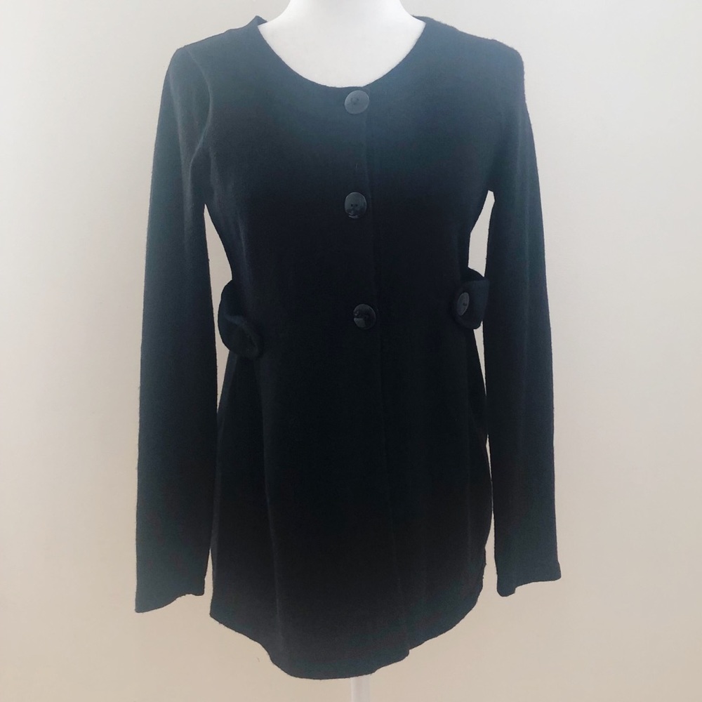 Banana Republic Cashmere BLK Cardi Side Buttons M